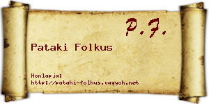 Pataki Folkus névjegykártya